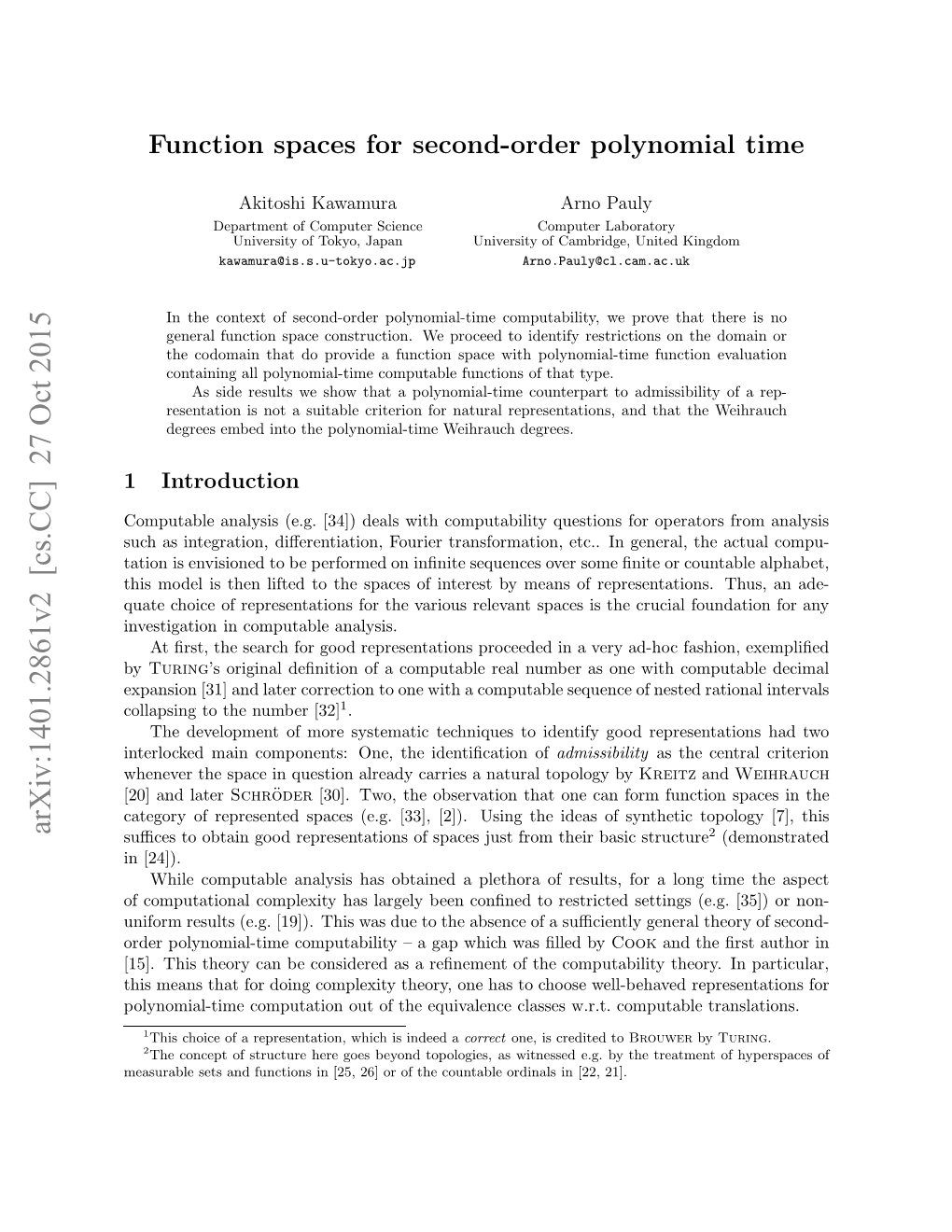 Function Spaces for Second-Order Polynomial Time