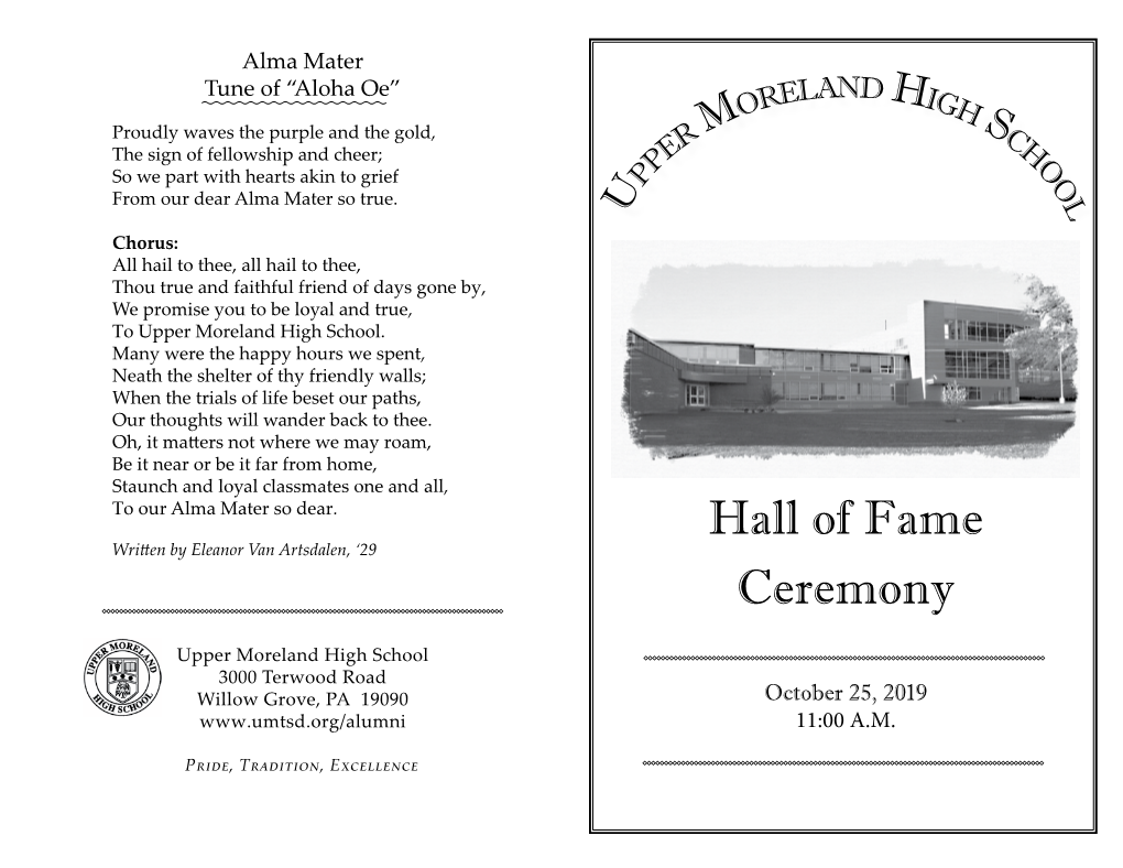 Hall of Fame Ceremony