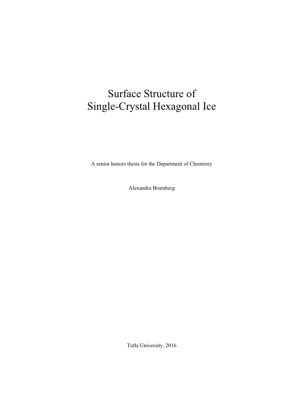 Surface Structure of Single-Crystal Hexagonal Ice