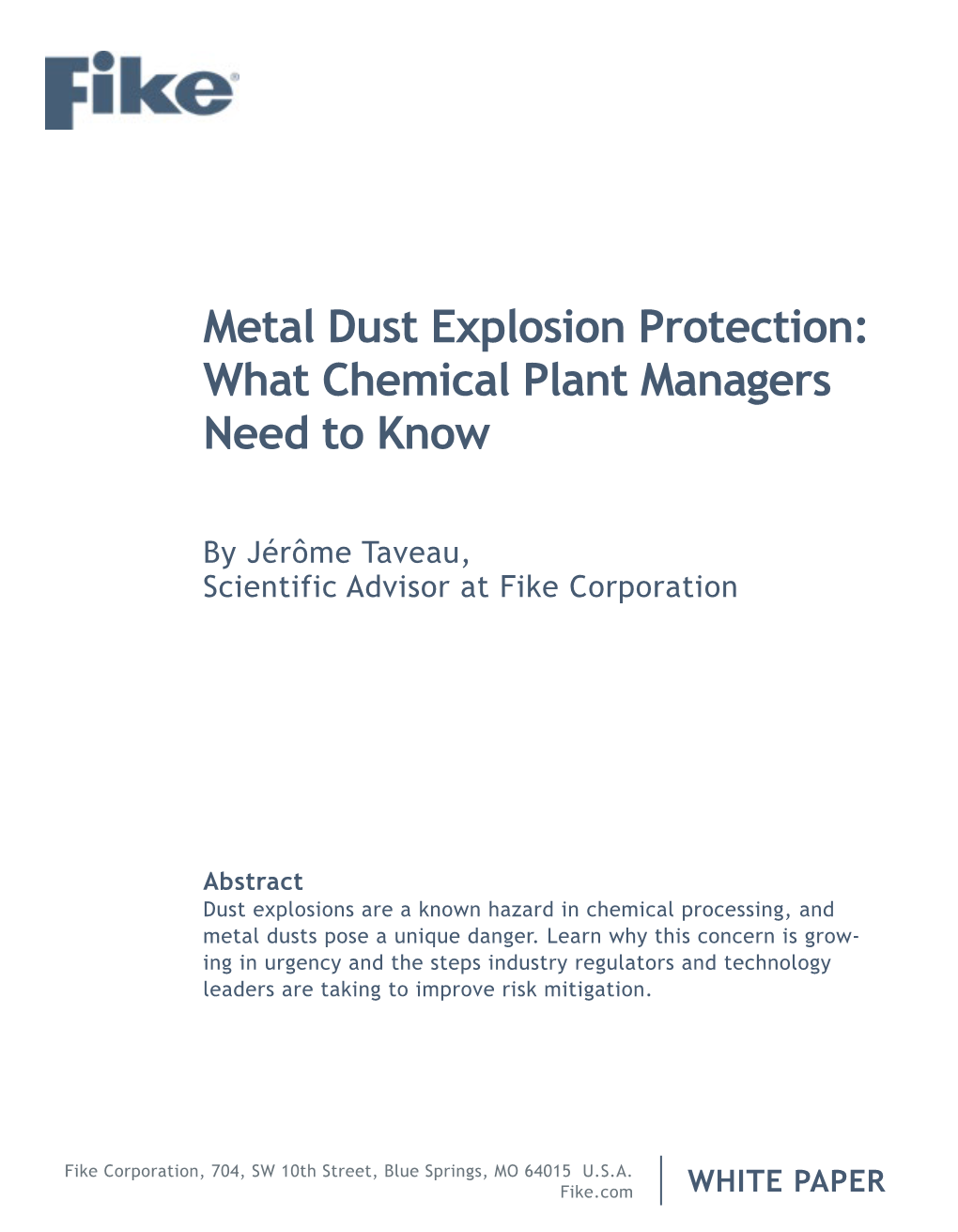 Metal Dust Explosion Protection: What Chemical Plant Managers Need to Know