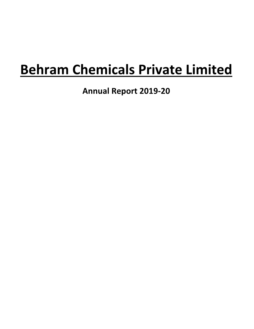 Behram Chemicals Private Limited