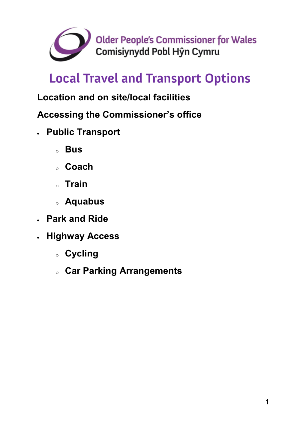 Local Travel and Transport Options