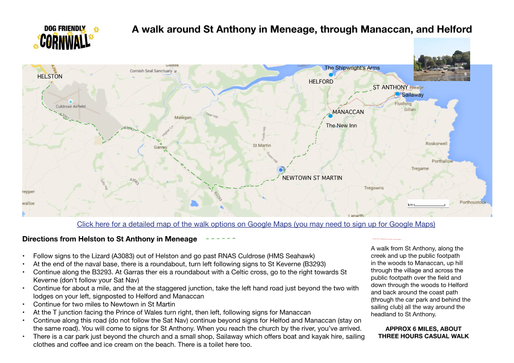 A Walk Around St Anthony in Meneage, Through Manaccan, and Helford