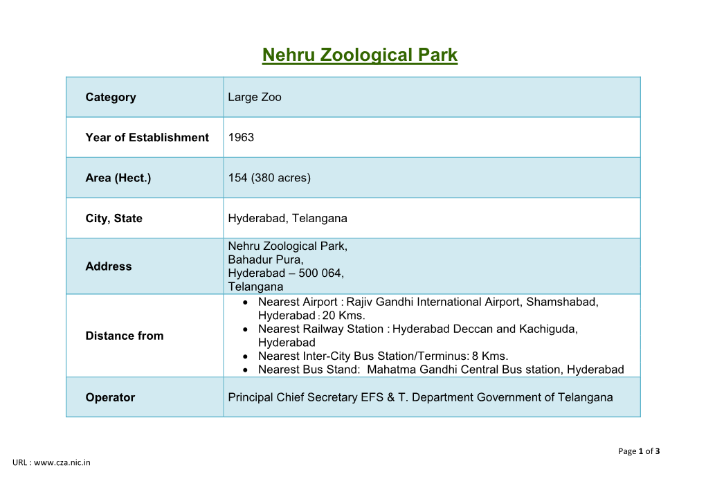 Nehru Zoological Park