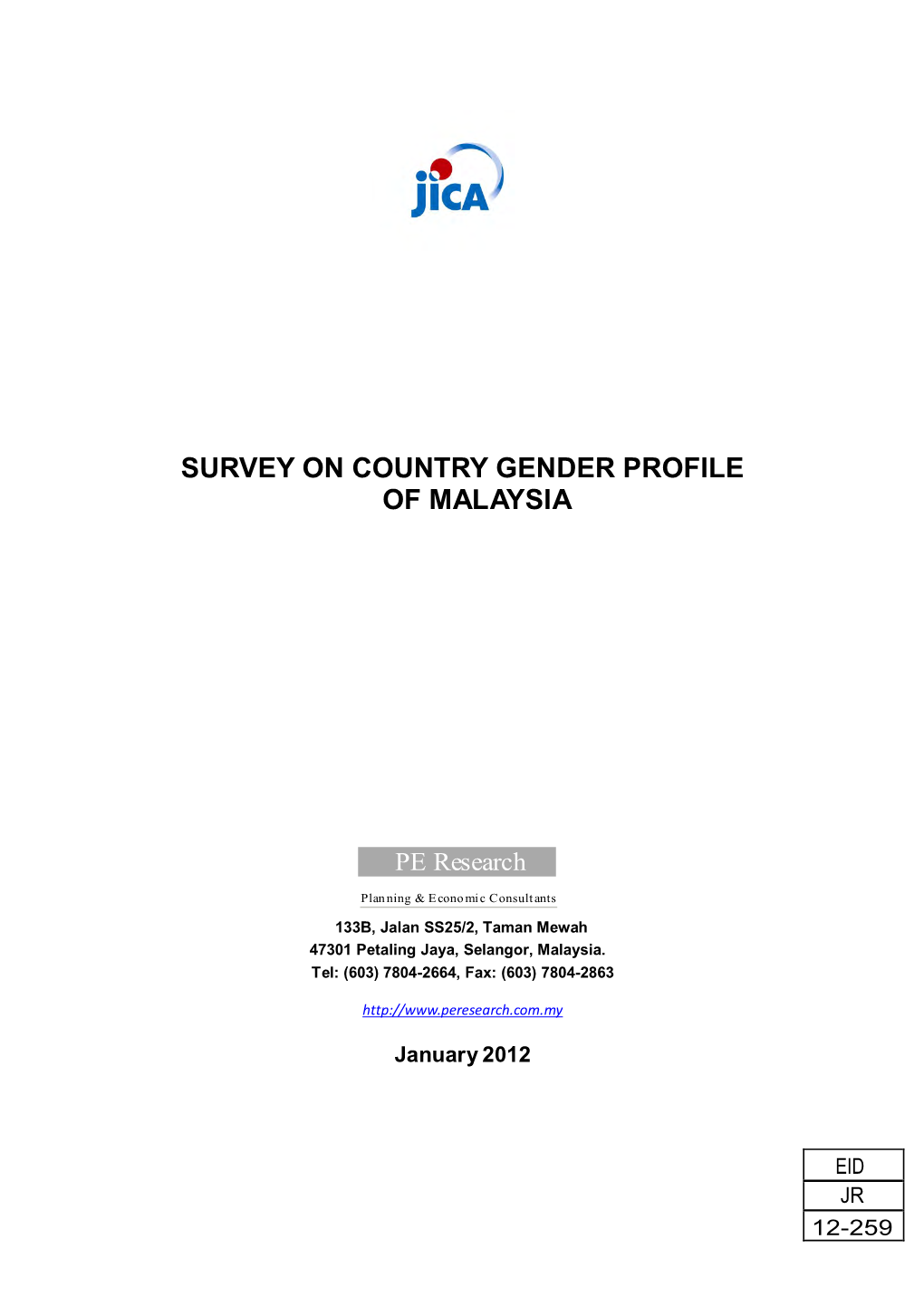 Survey on Country Gender Profile of Malaysia