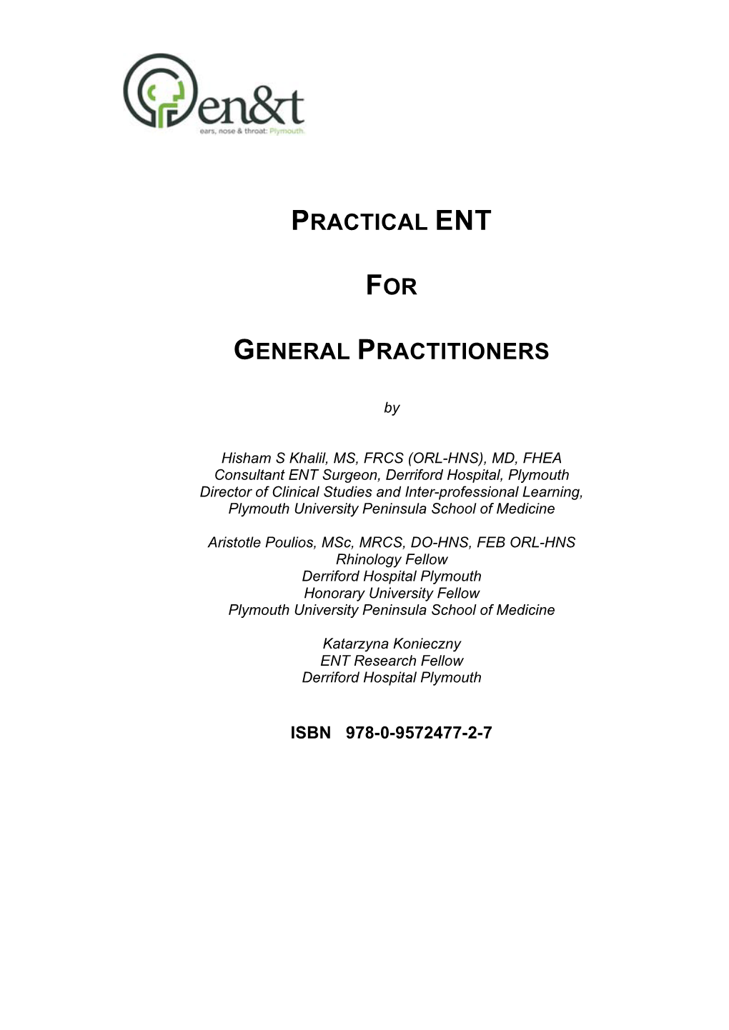 Practical Ent for General Practitioners