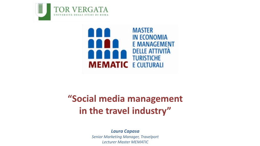 “Social Media Management in the Travel Industry”