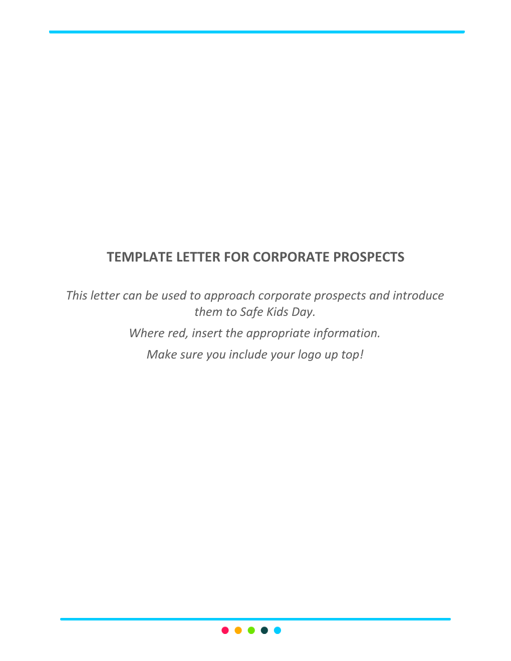 Template Letter for Corporate Prospects