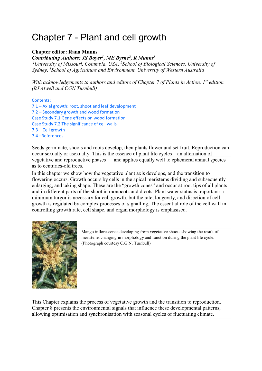 Chapter 7 - Plant and Cell Growth