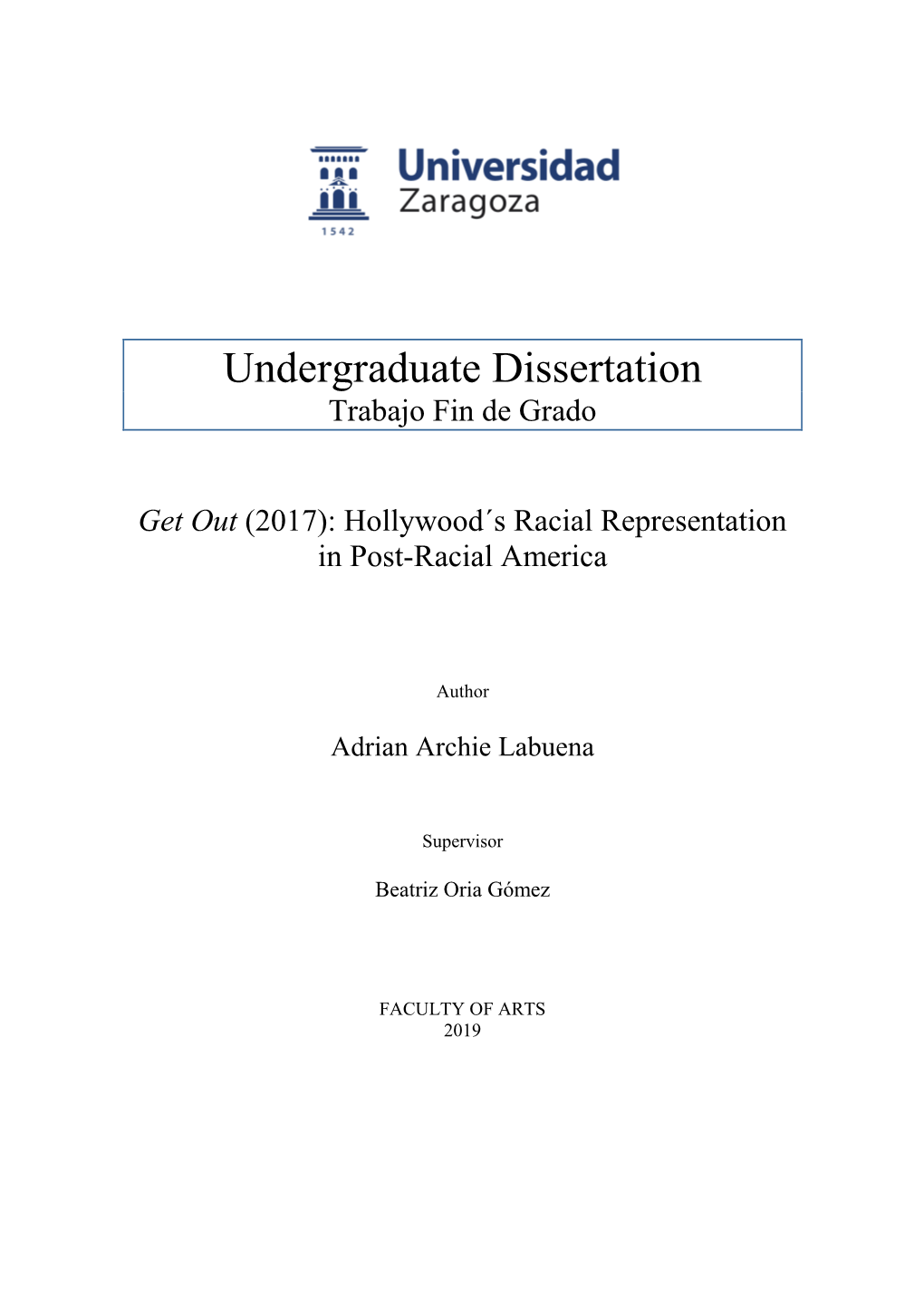 Undergraduate Dissertation Trabajo Fin De Grado