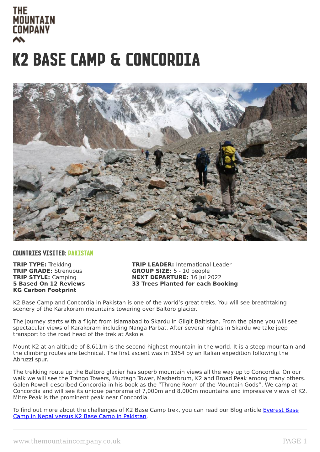 K2 Base Camp & Concord K2 Base Camp & Concordia