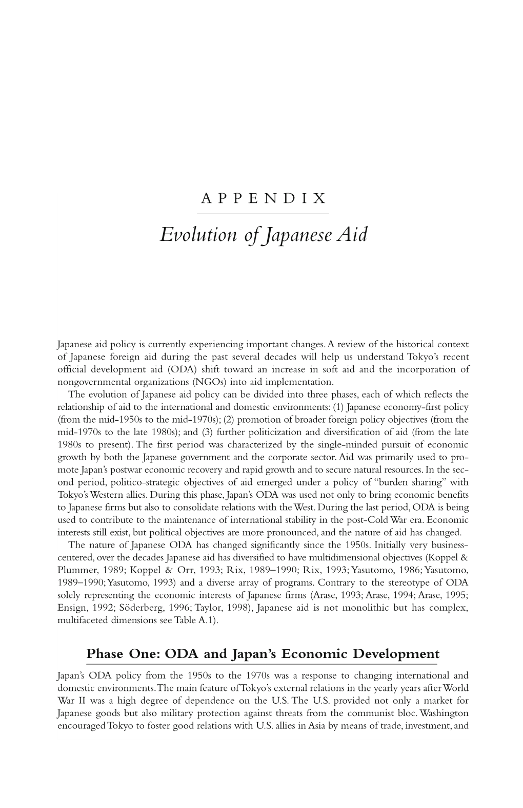 Evolution of Japanese Aid