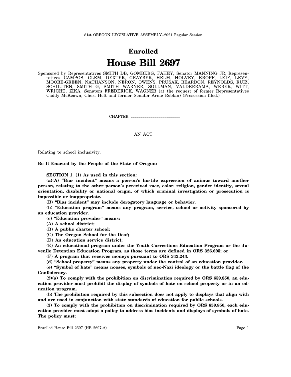 House Bill 2697