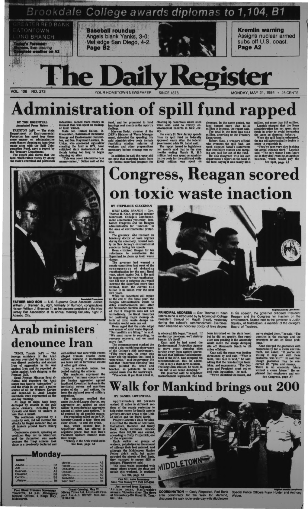 Administration of Spill Fund Rapped Congress, Reagan Scored on Toxic