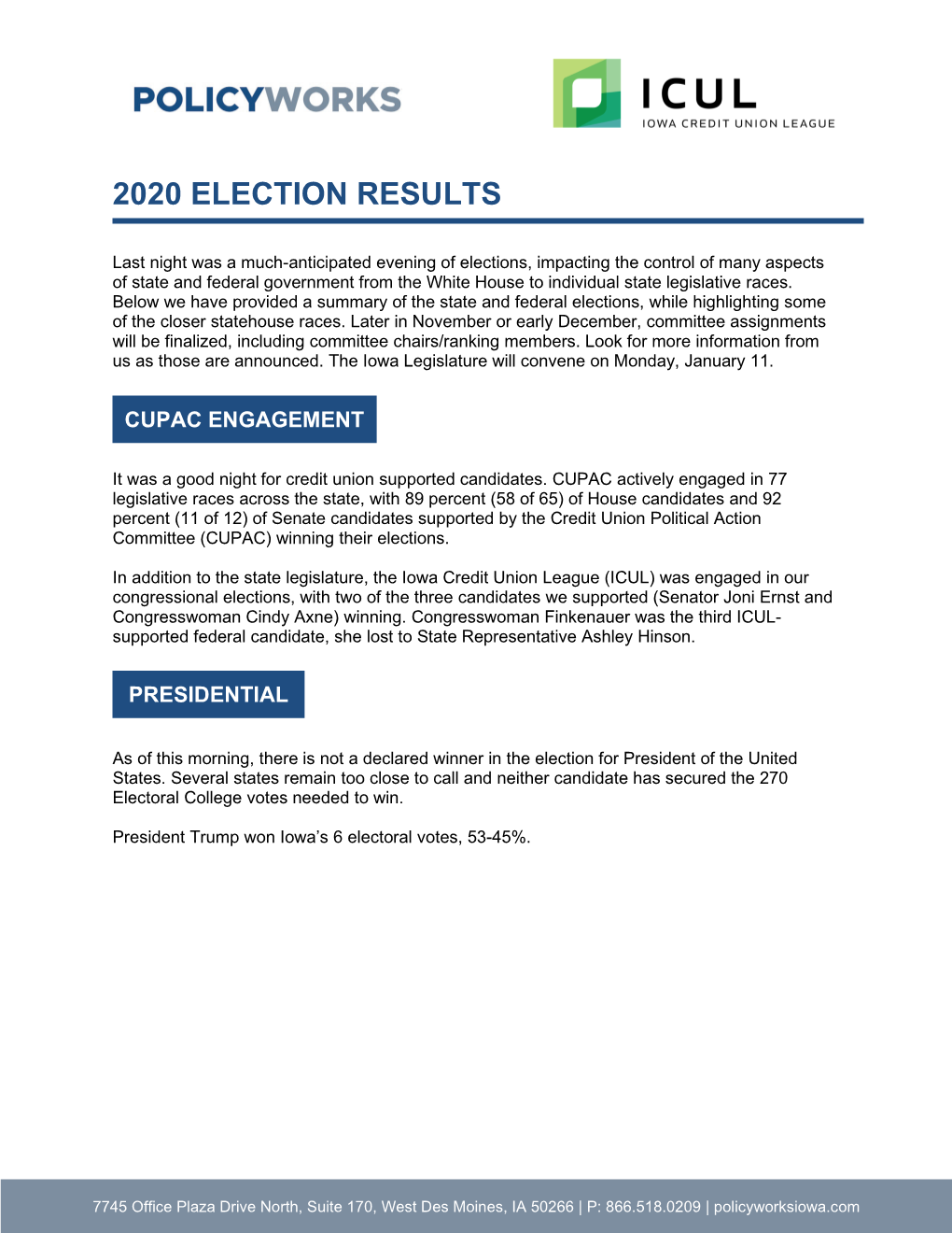 2020 Election Recap