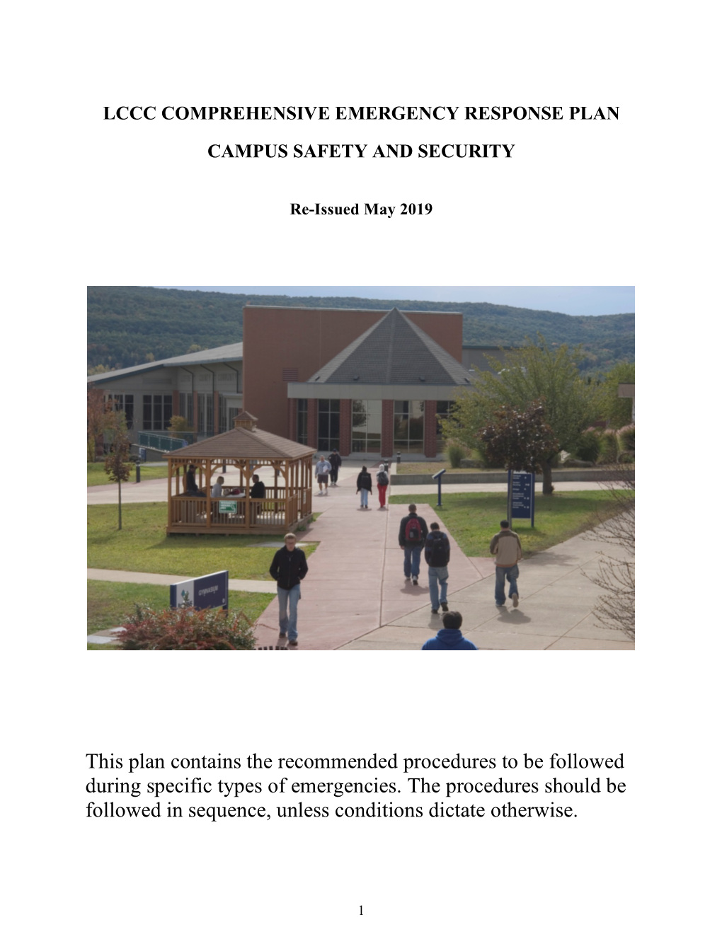 LCCC Emergency Response Plan