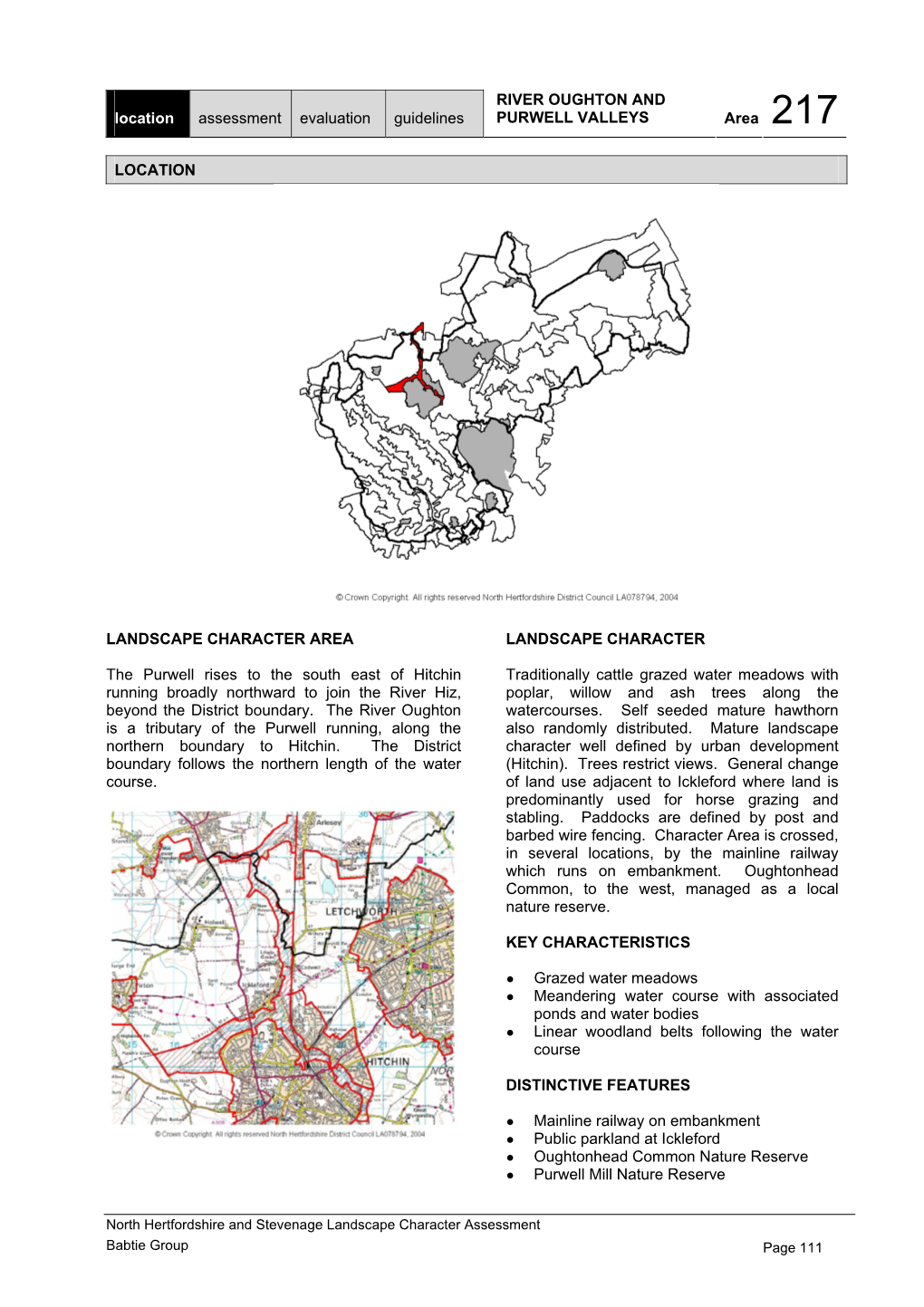 Landscape Character Assessment of North Hertfordshire