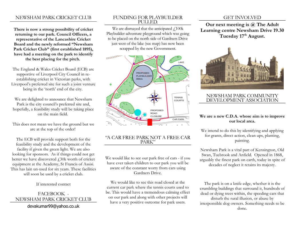 Newsham Park Cricket Club Facebook