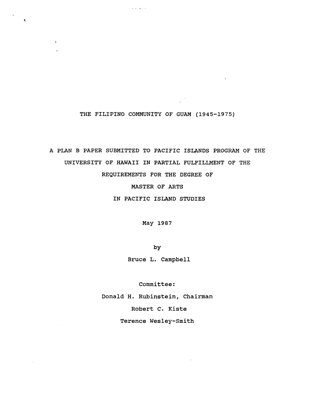 The Filipino Community of Guam (1945-1975)