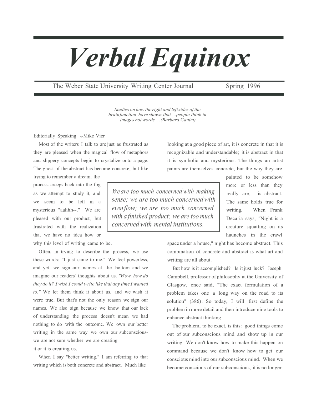 Verbal Equinox