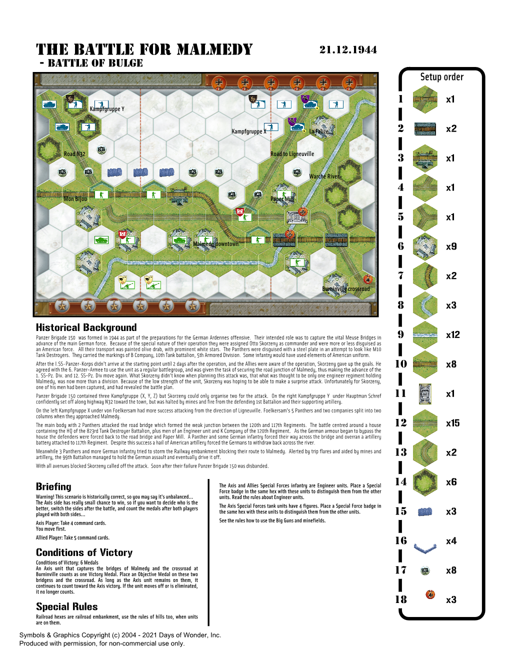 The Battle for Malmedy 21.12.1944 - Battle of Bulge Setup Order