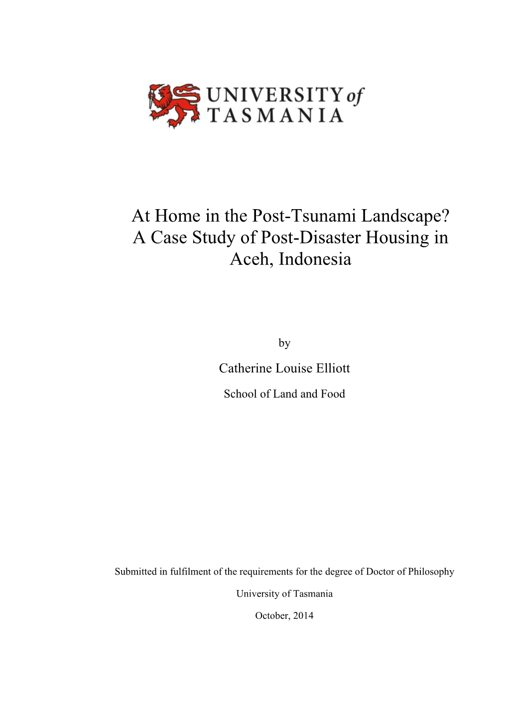 A Case Study of Post-Disaster Housing in Aceh, Indonesia