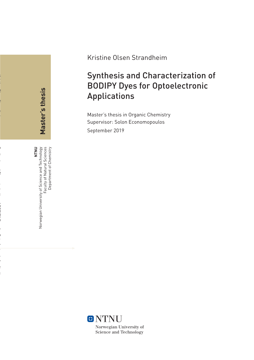 Synthesis and Characterization of BODIPY Dyes for Optoelectronic Applications