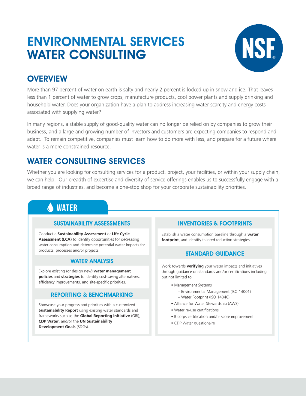 Environmental Services Water Consulting