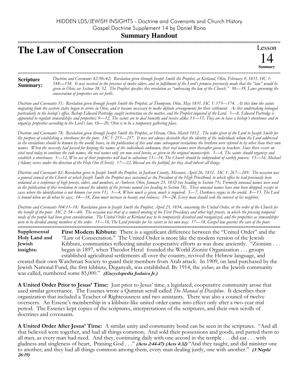 The Law of Consecration