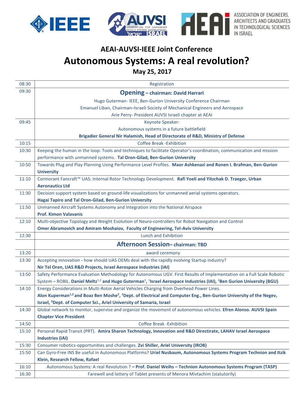 Autonomous Systems: a Real Revolution? May 25, 2017