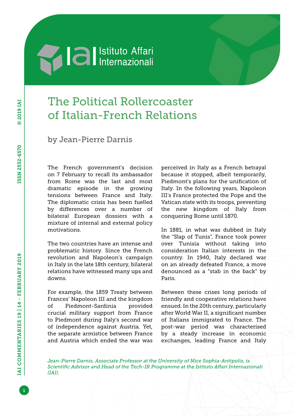 The Political Rollercoaster of Italian-French Relations