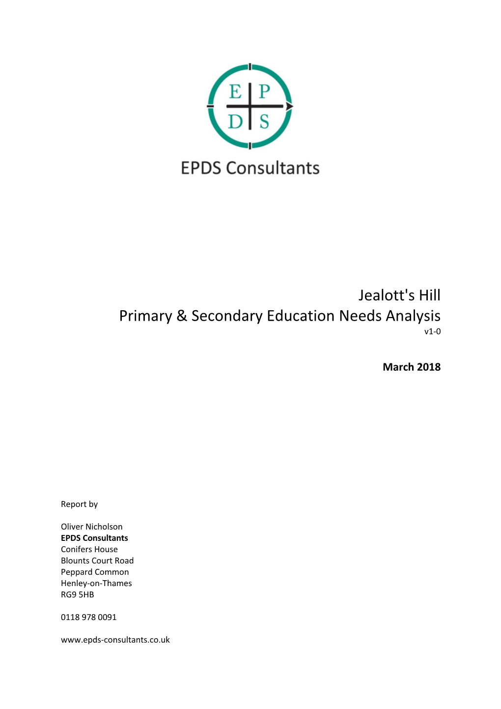 Jealott's Hill Primary & Secondary Education Needs Analysis