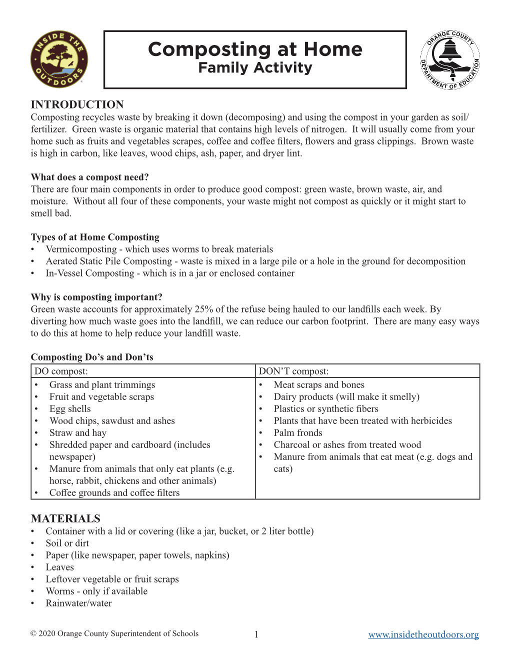 Composting at Home Family Activity