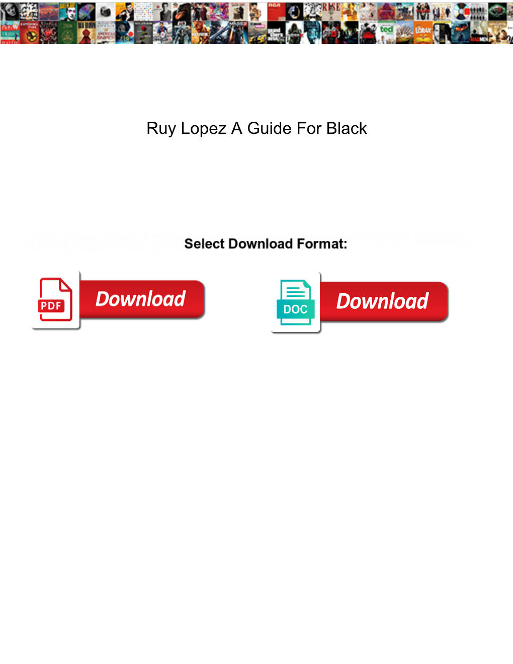 Ruy Lopez a Guide for Black