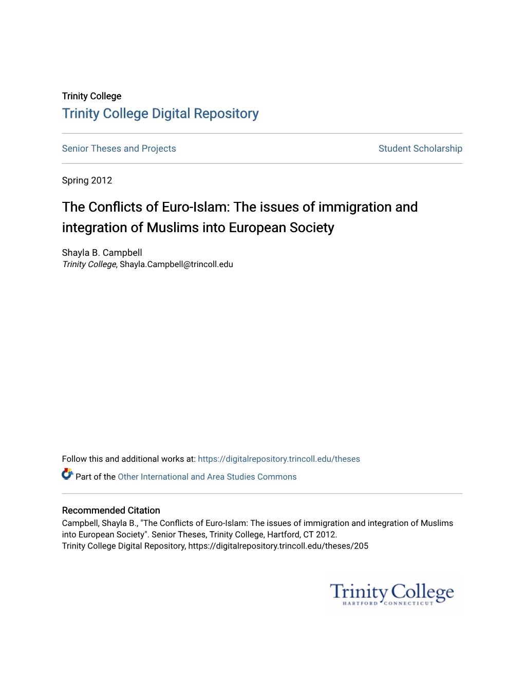 The Conflicts of Euro-Islam: the Issues of Immigration and Integration of Muslims Into European Society