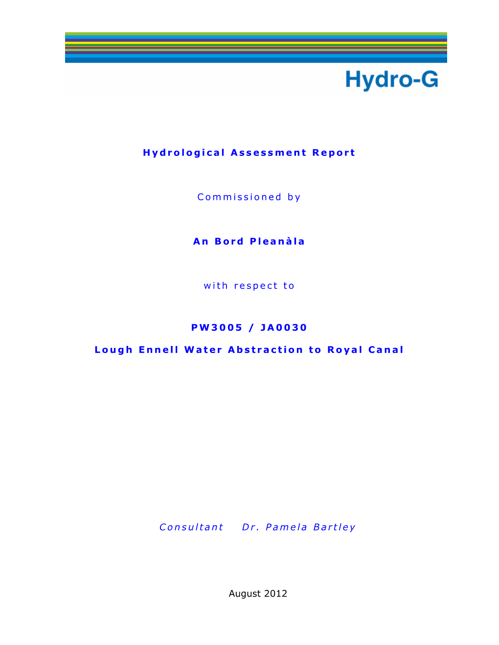 Hydrological Assessment Report Commissioned by an Bord