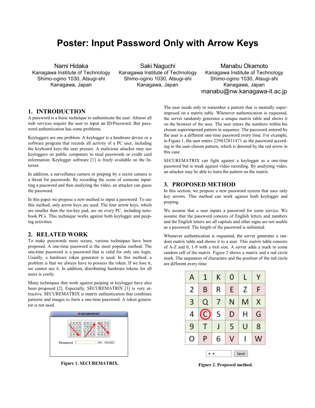 Poster: Input Password Only with Arrow Keys