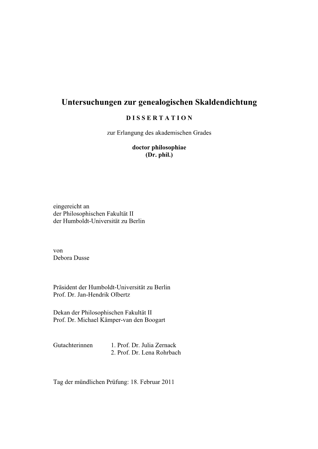 Untersuchungen Zur Genealogischen Skaldendichtung