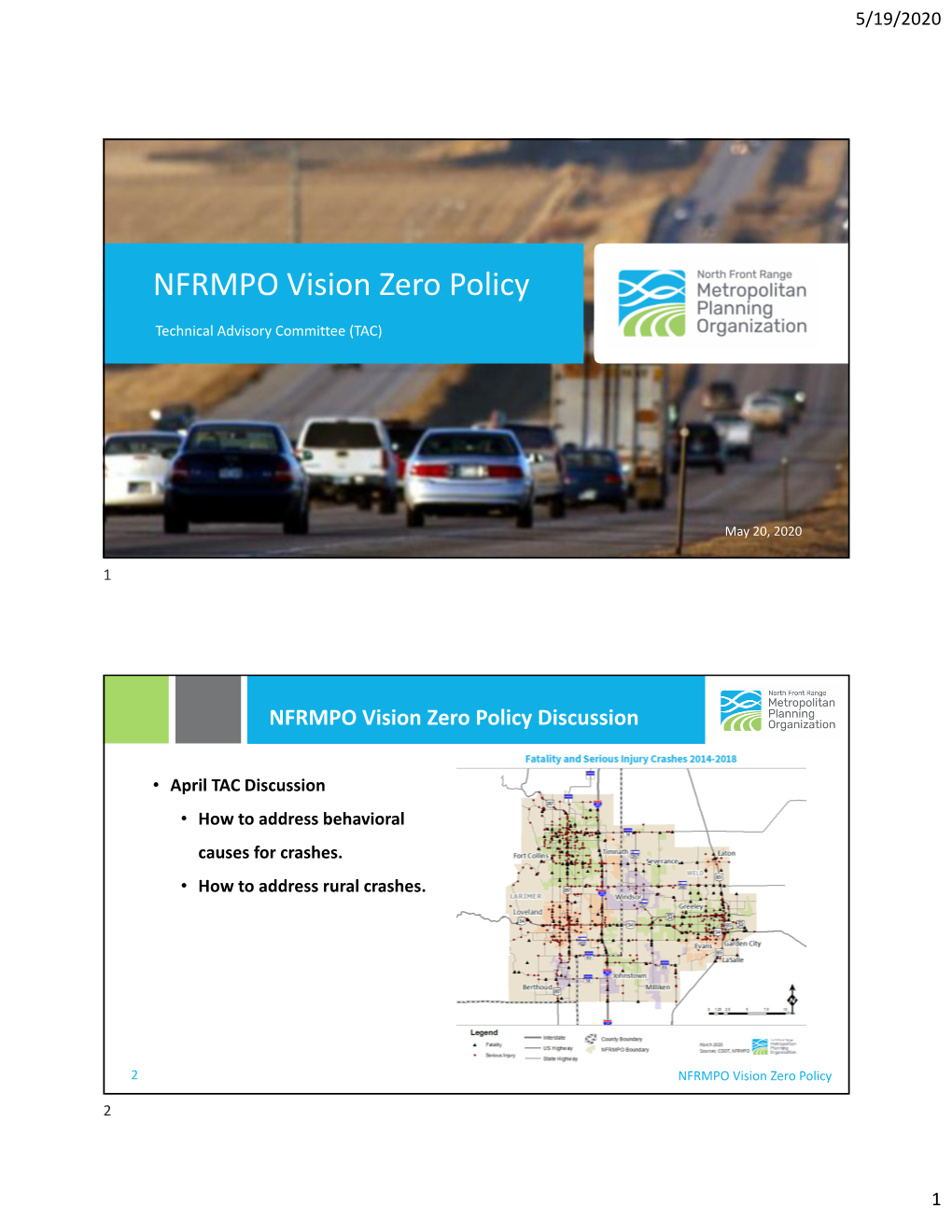 NFRMPO Vision Zero Policy