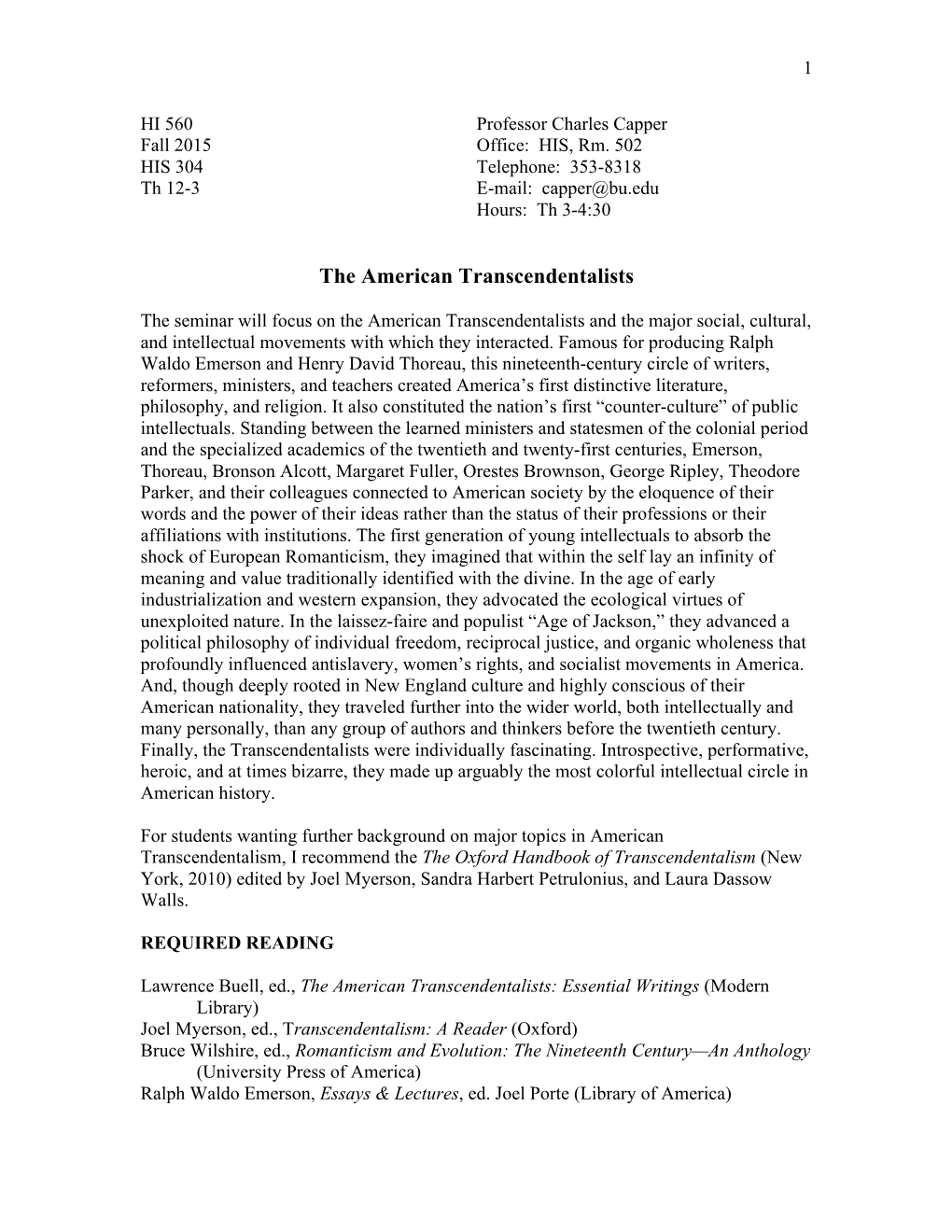 560--American Transcendentalists--Fall 2015[2]