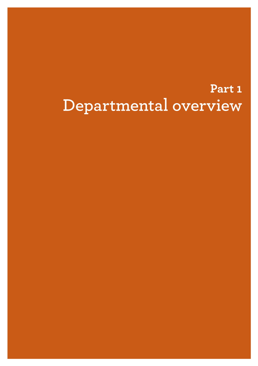 Departmental Overview