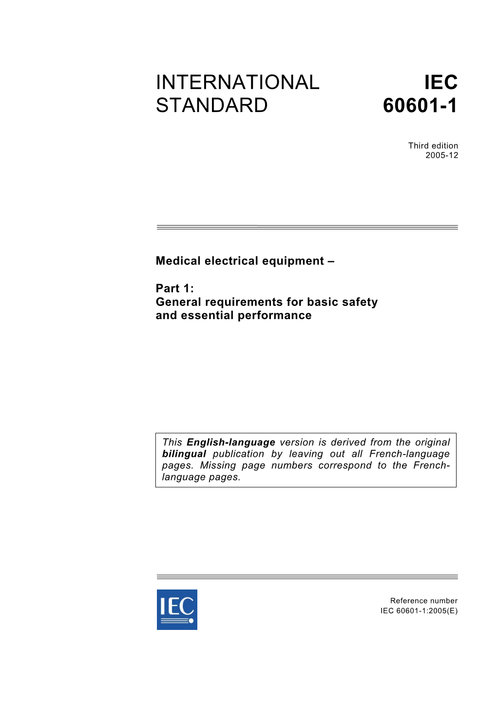 International Standard Iec 60601-1