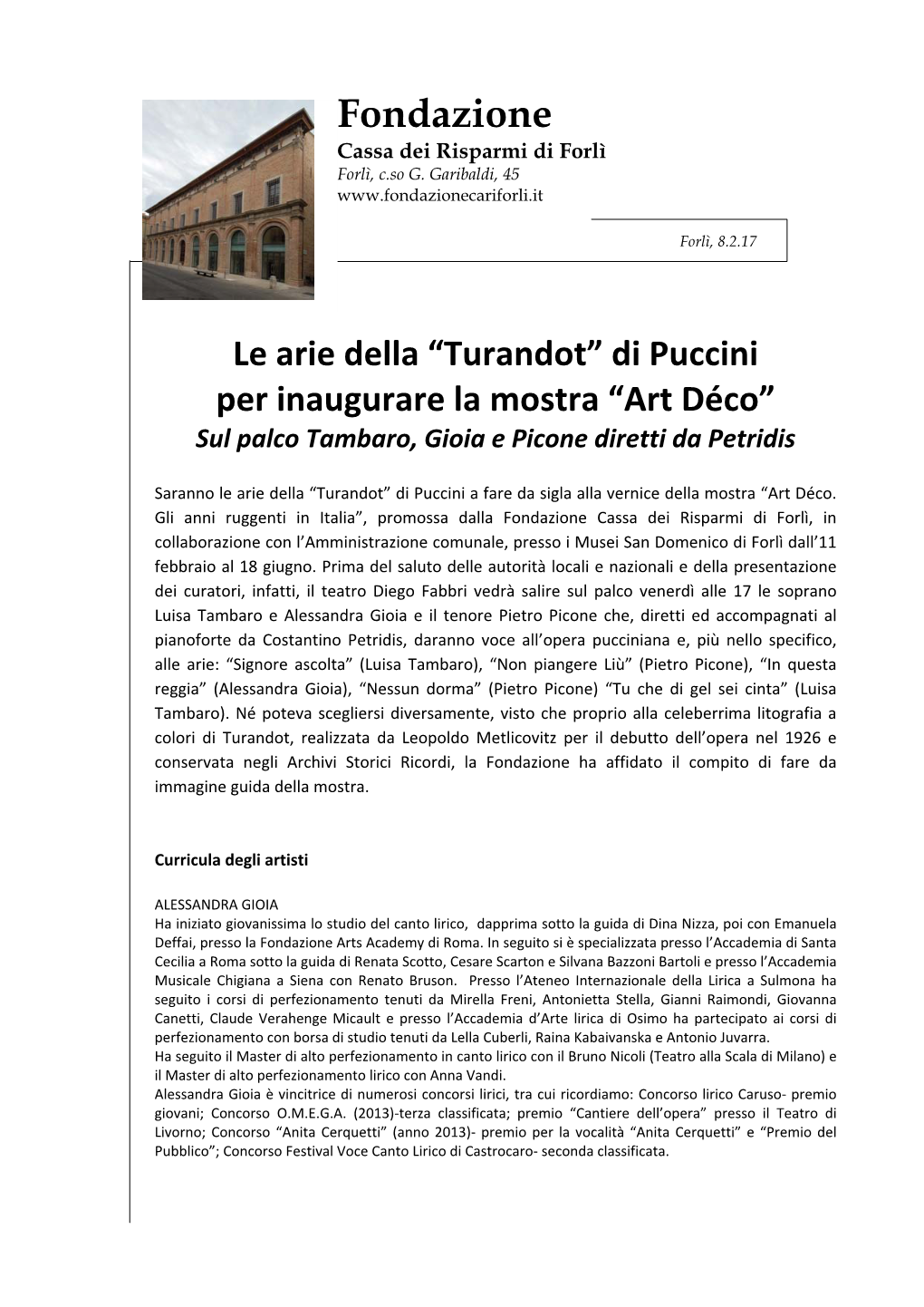 Art Déco” Sul Palco Tambaro, Gioia E Picone Diretti Da Petridis