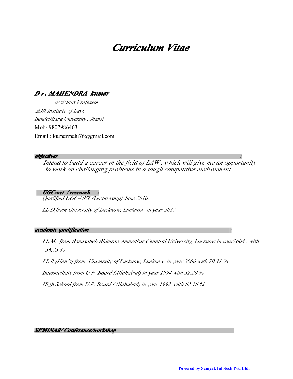 Curriculum Vitae