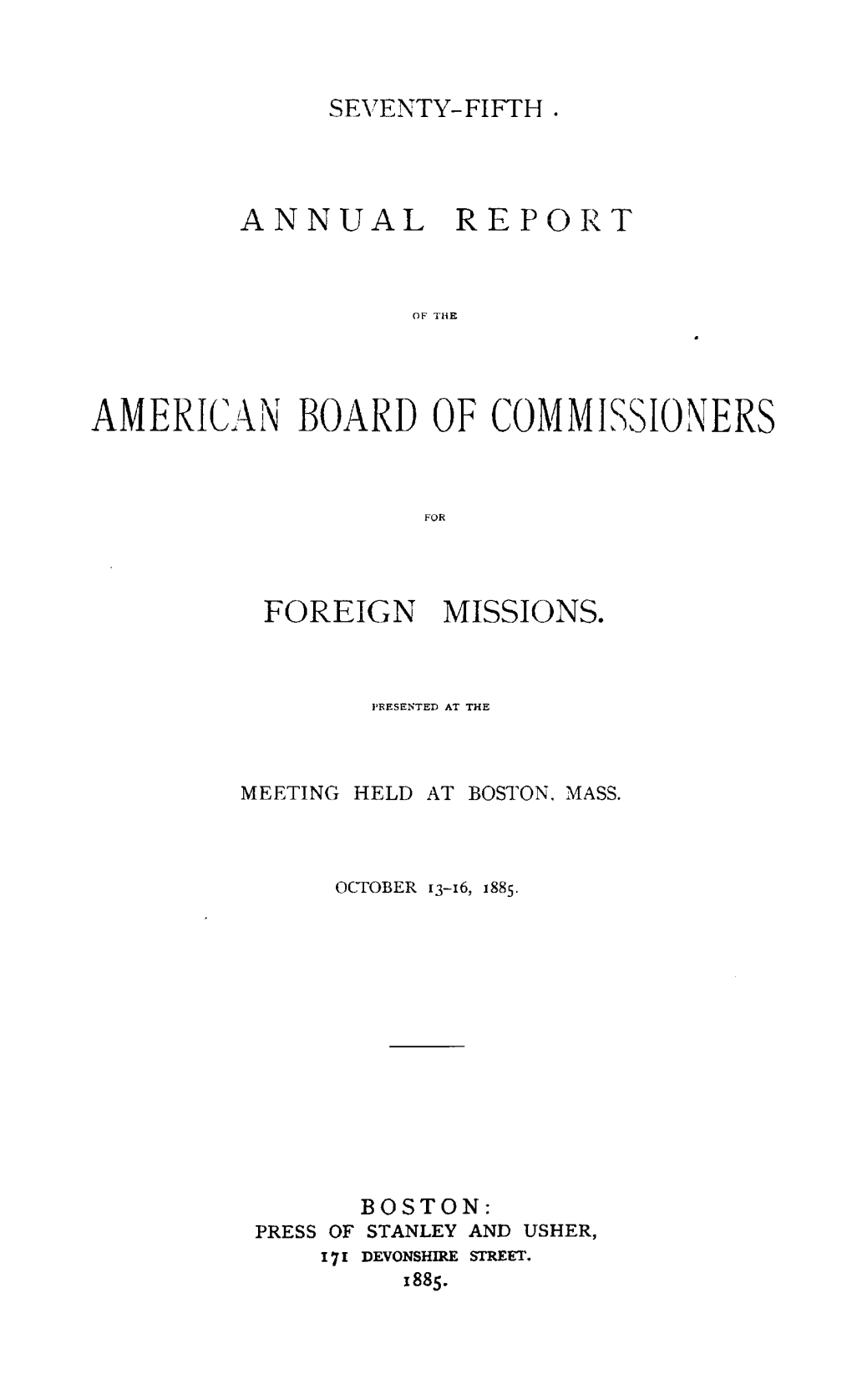 American Board of Commissioners