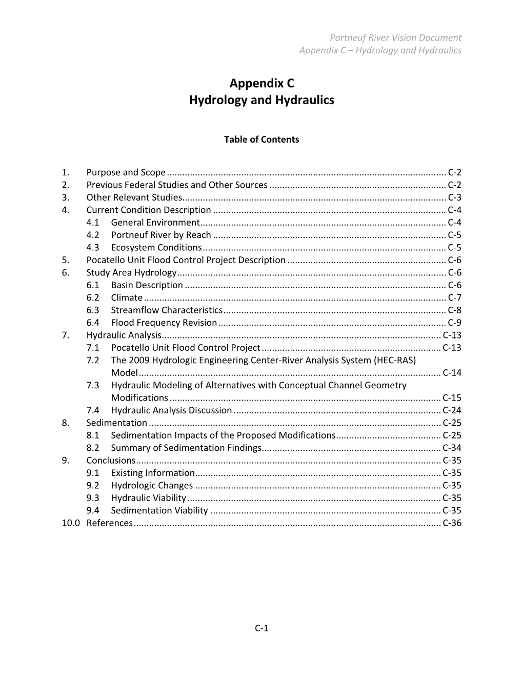 Appendix C Hydrology and Hydraulics