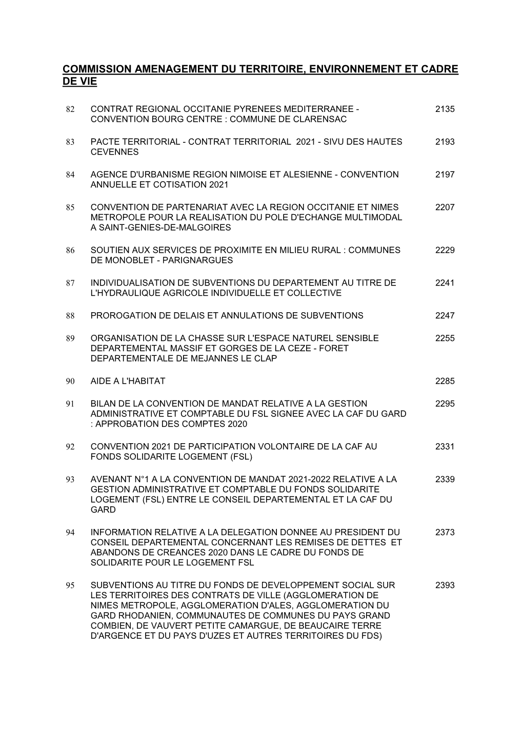 Commission Amenagement Du Territoire, Environnement Et Cadre De Vie