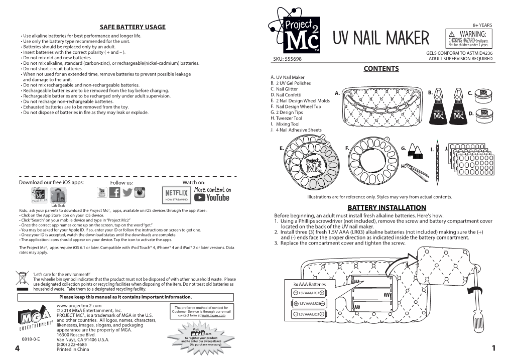 555698 Project Mc2 UV Nail Maker