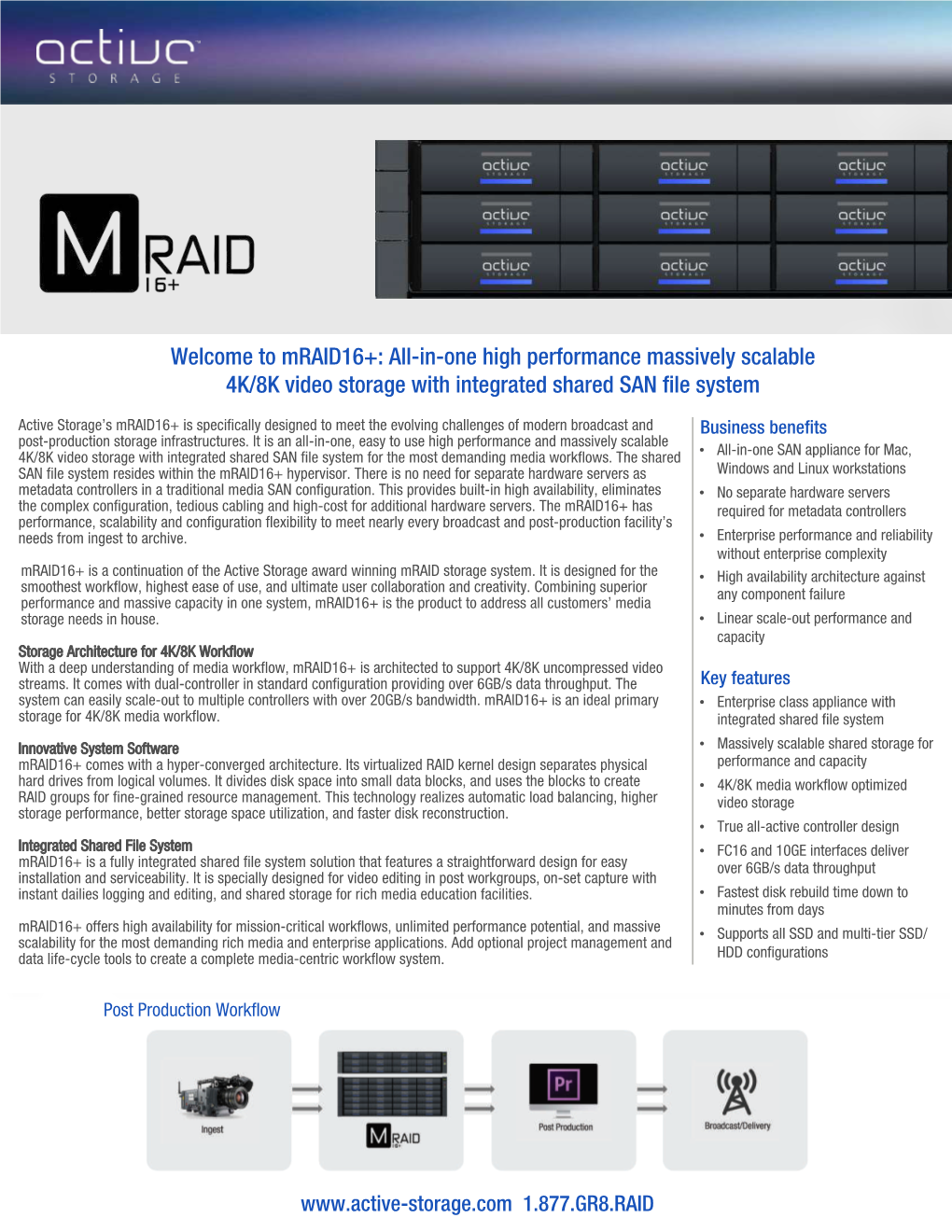 All-In-One High Performance Massively Scalable 4K/8K Video Storage with Integrated Shared SAN File System