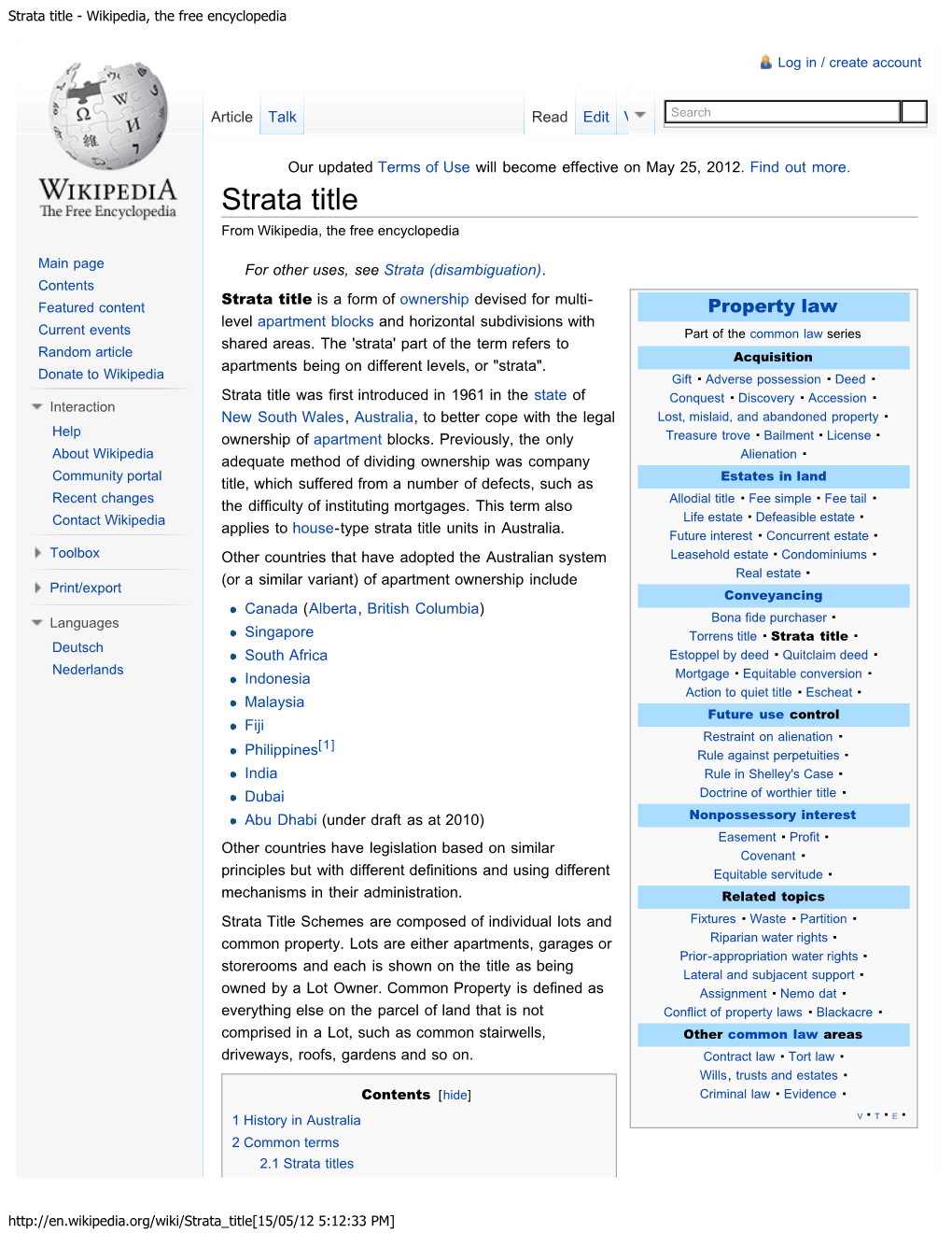 Strata Title - Wikipedia, the Free Encyclopedia